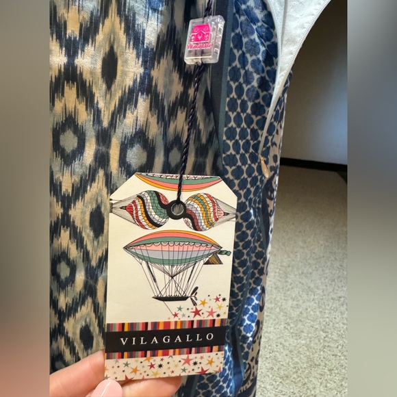 NWT Vilagallo Women’s Boutique Sleeveless Dress Blue/White  Europe Size 44 US M - Picture 7 of 10